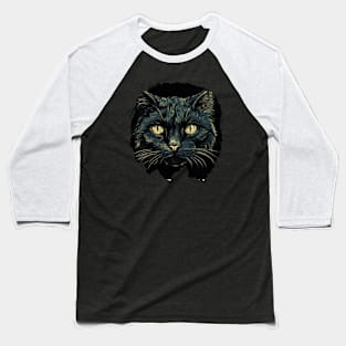 Black cat Baseball T-Shirt